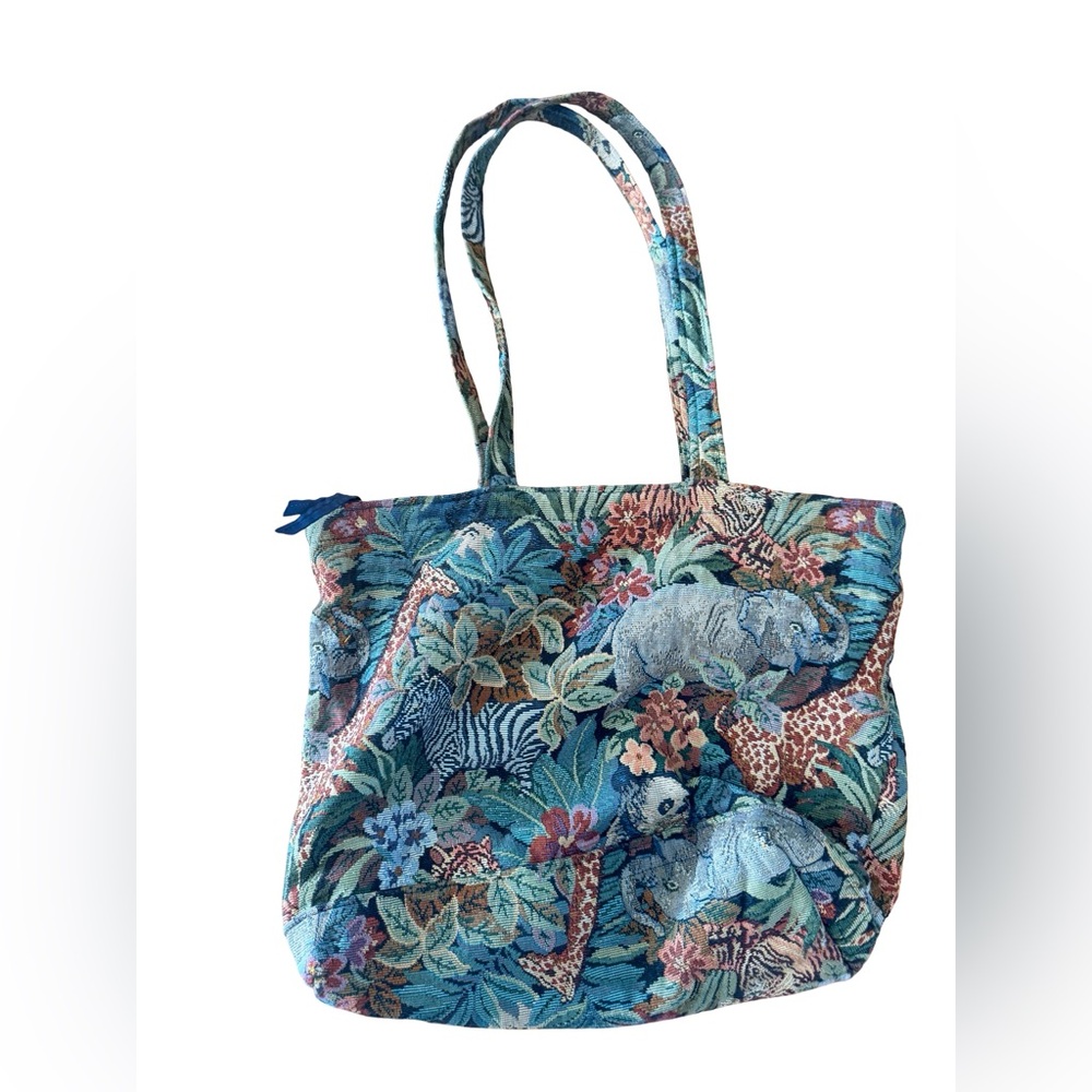 Tapestry Animal Safari Themed Shoulder Bag Lined